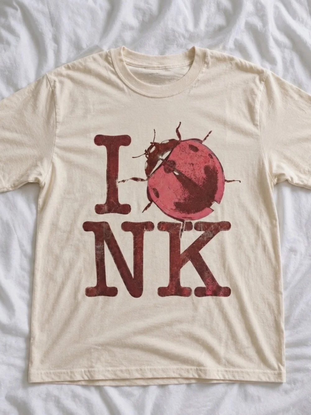 Noah Kahan The Great Divide I Love NK Ladybug Off White T-Shirt